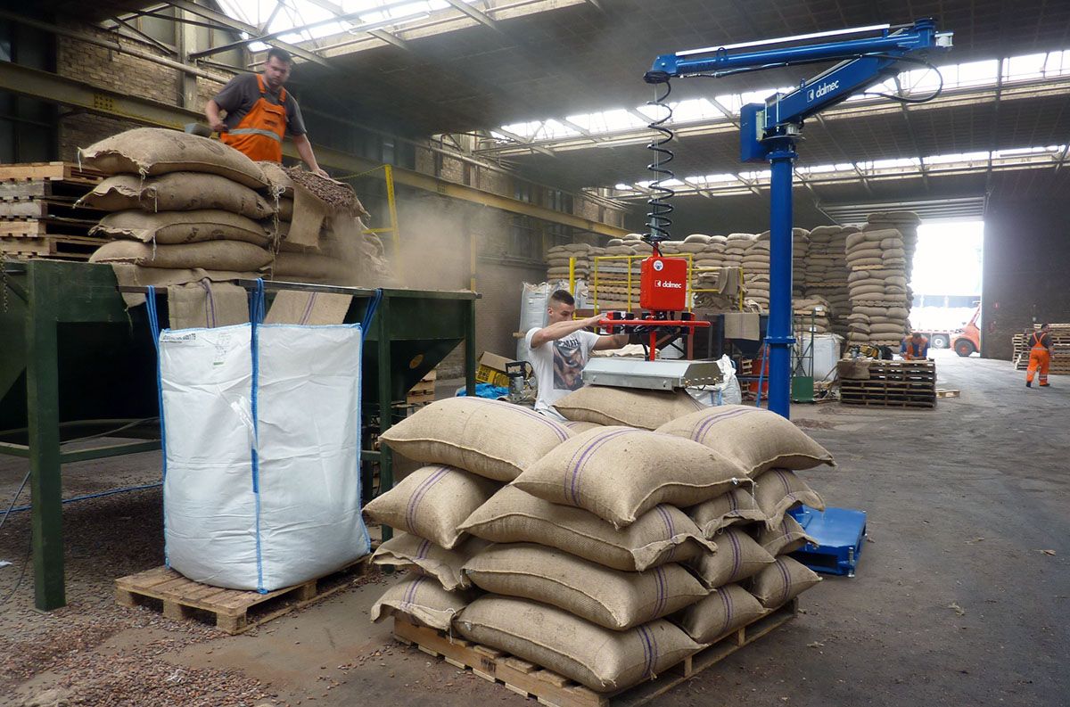 Cable Balancer for Bags — Pneumatic Grippers for Jute Sacks